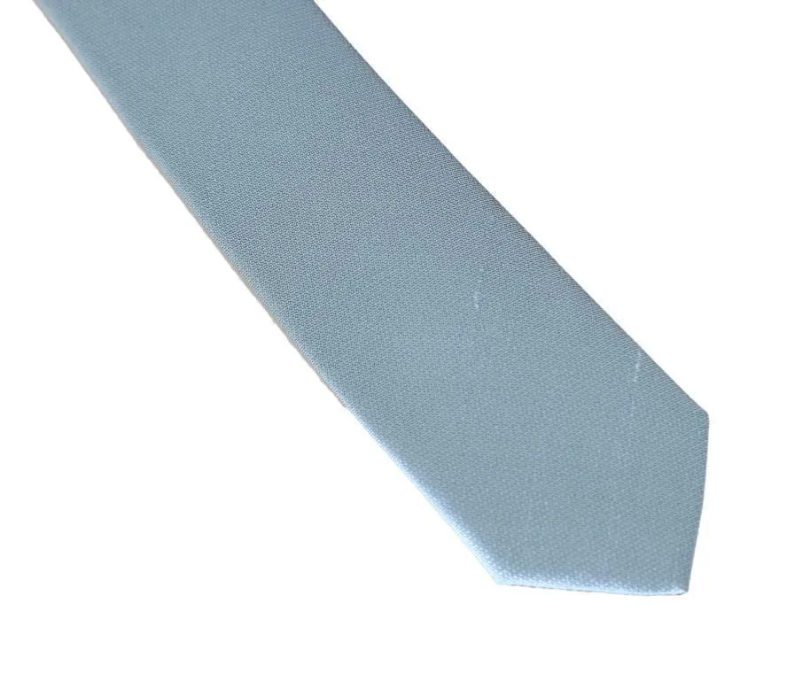 Light Blue Silk Slim Tie