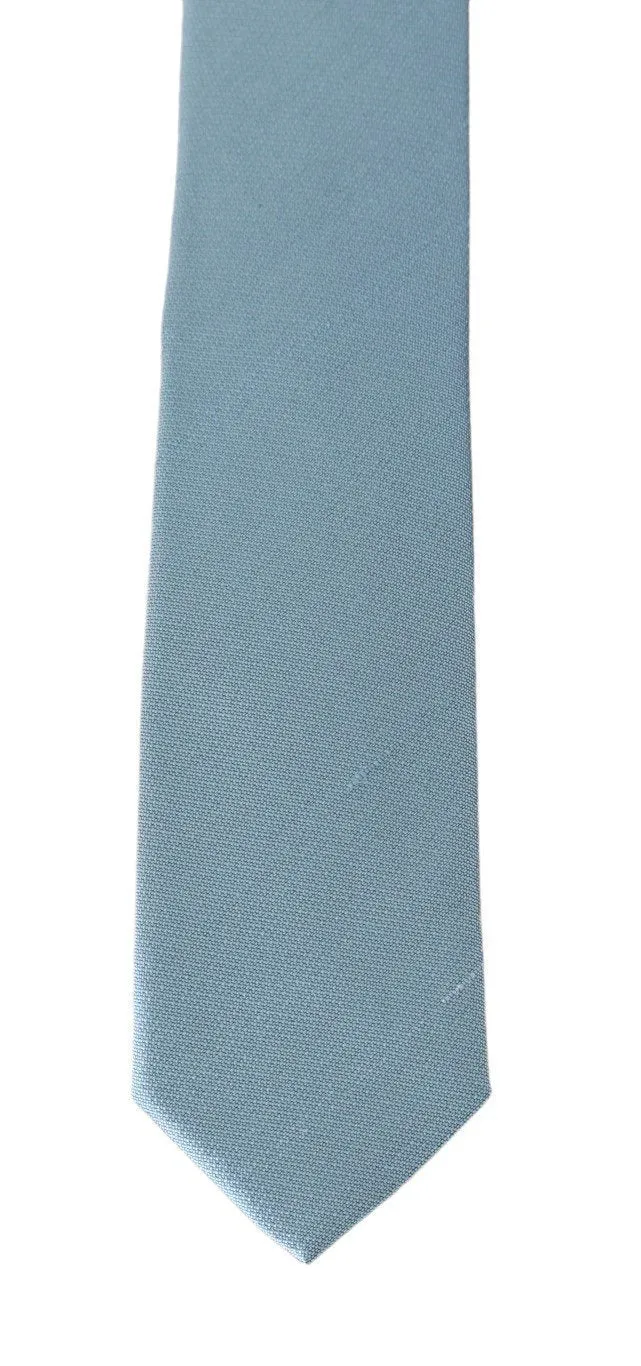 Light Blue Silk Slim Tie