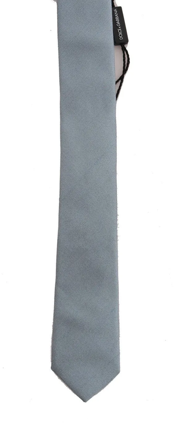 Light Blue Solid Silk Tie