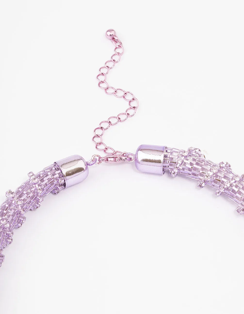 Lilac Cup Chain Wrapped Short Necklace