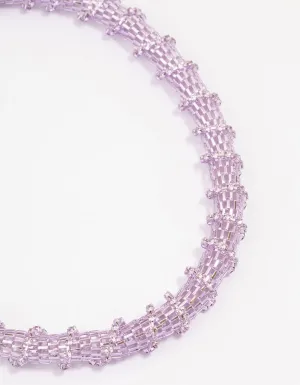 Lilac Cup Chain Wrapped Short Necklace