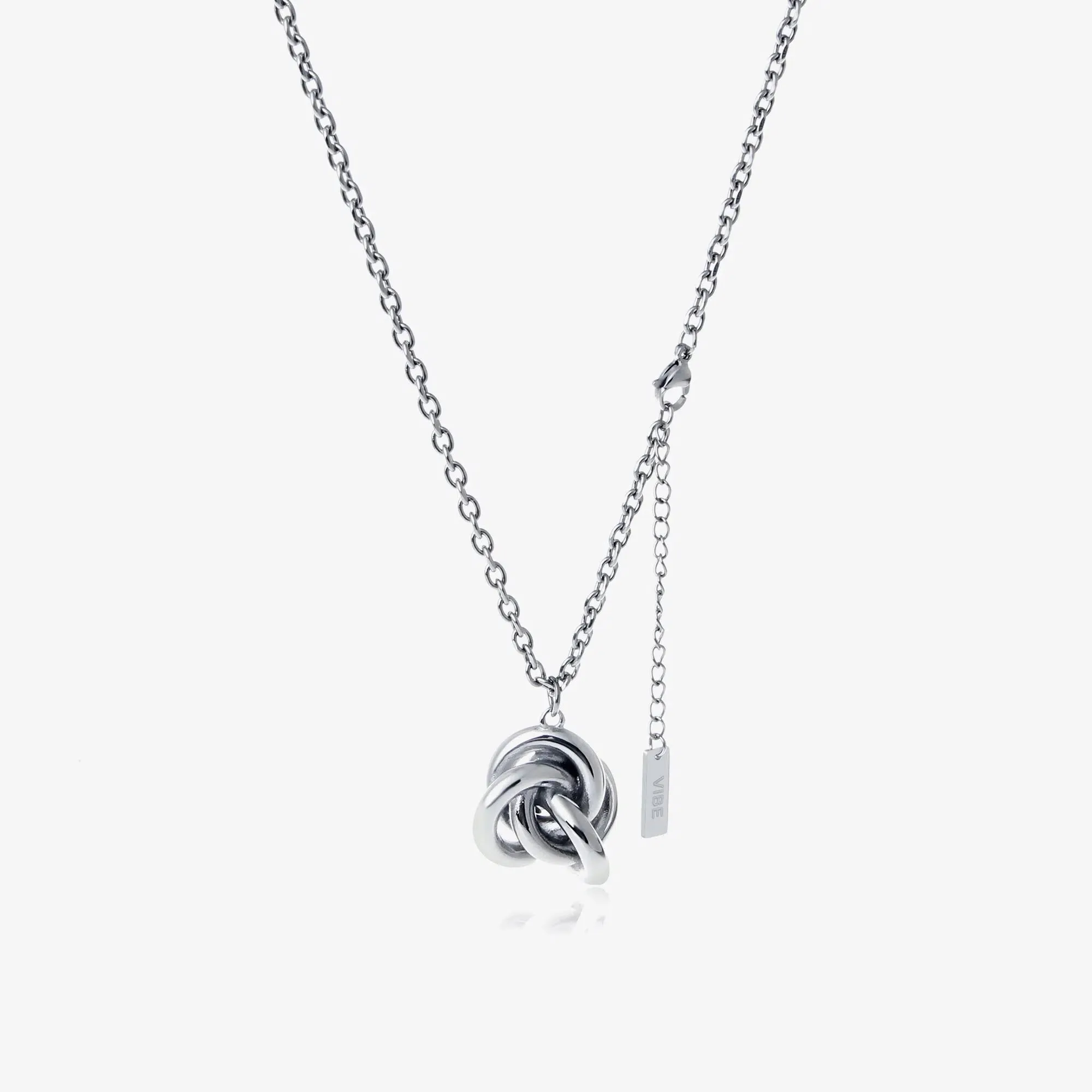 Lotus Tassel Pendant Silver Necklace