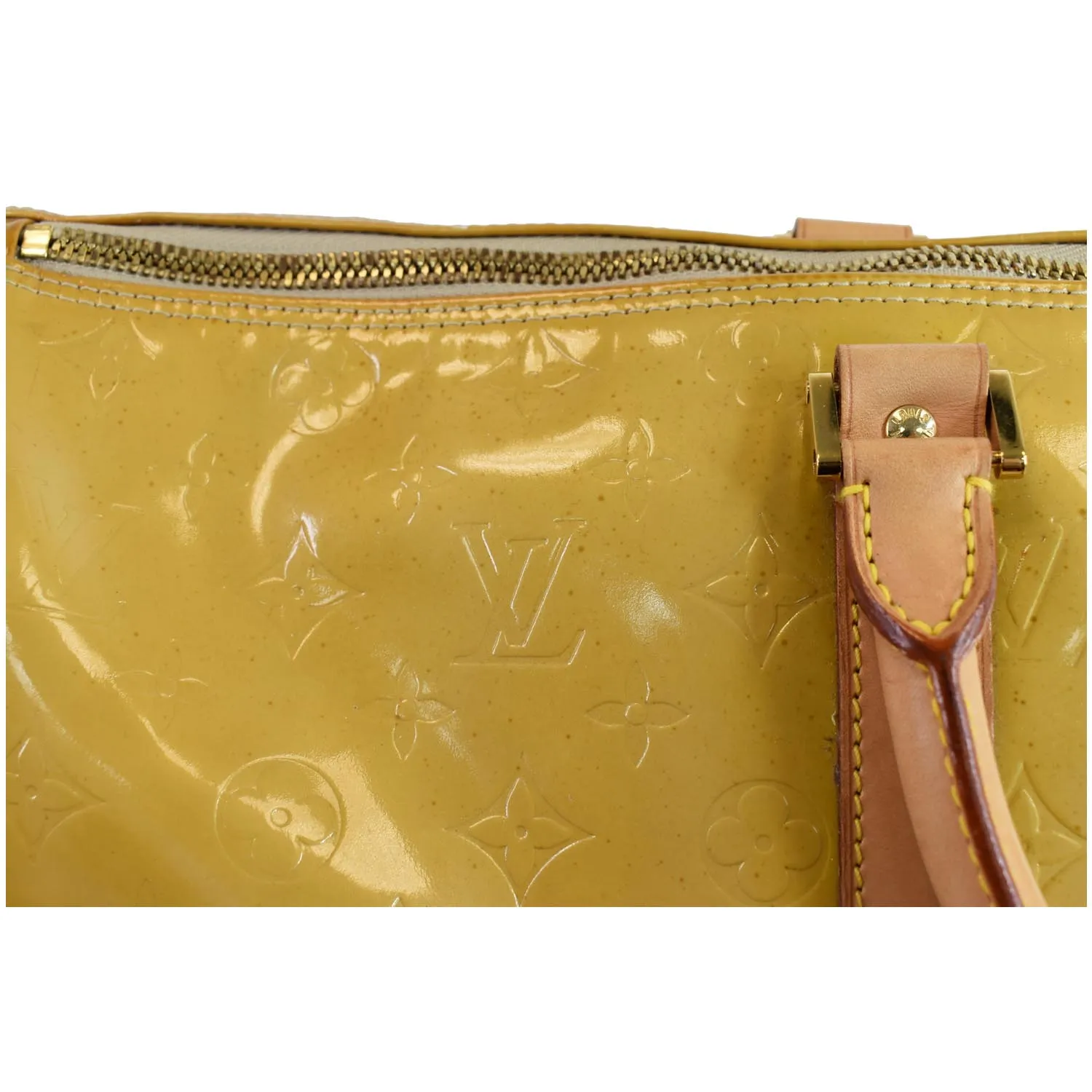 LOUIS VUITTON Keepall 45 Vernis Travel Bag Yellow