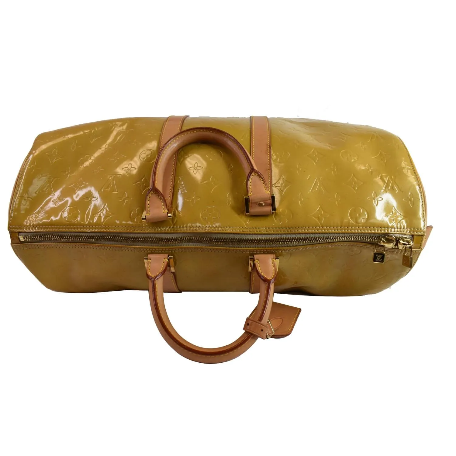 LOUIS VUITTON Keepall 45 Vernis Travel Bag Yellow