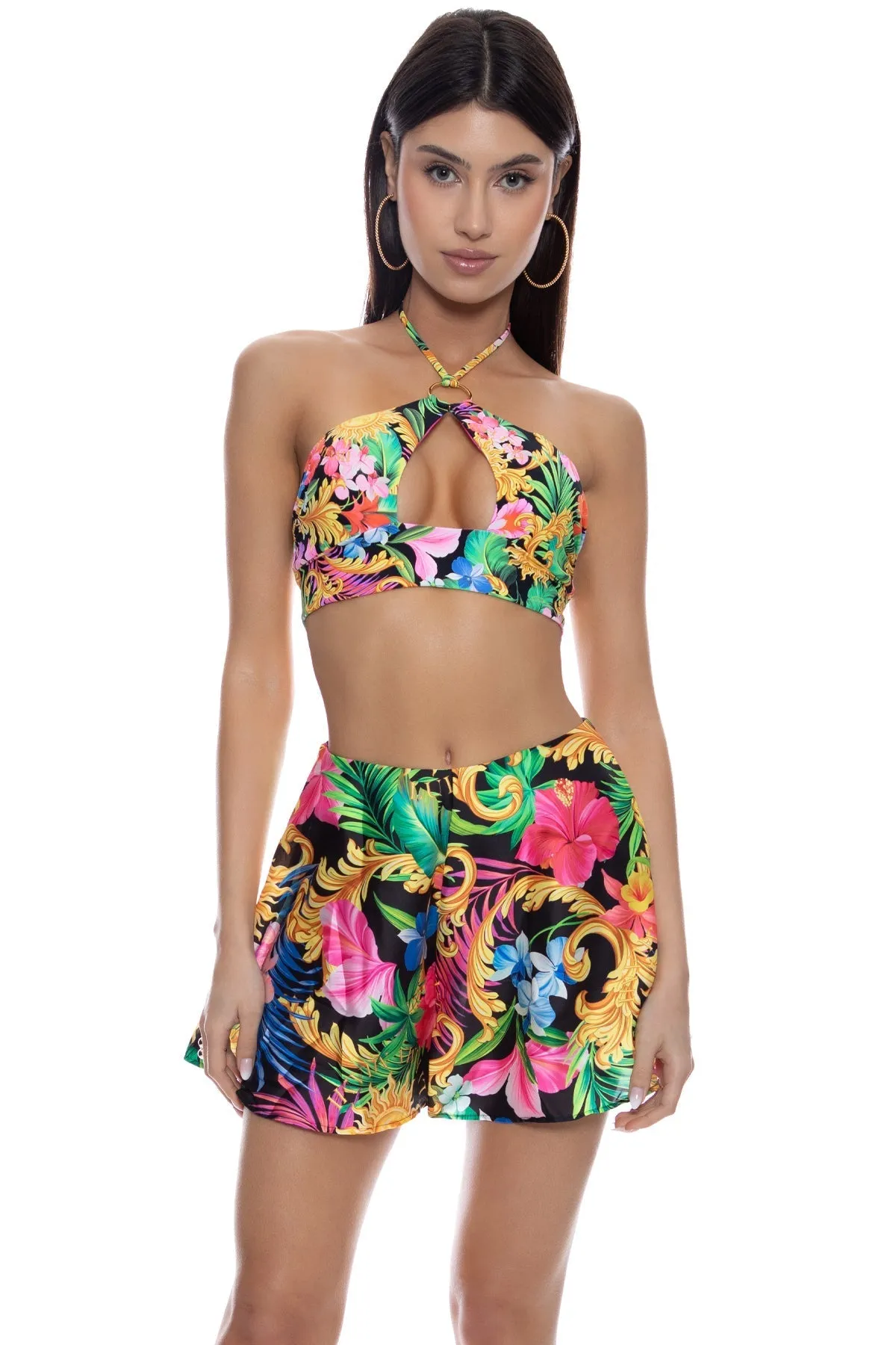 LOVE BY THE SUN - Ring Halter Peek A Boo Top