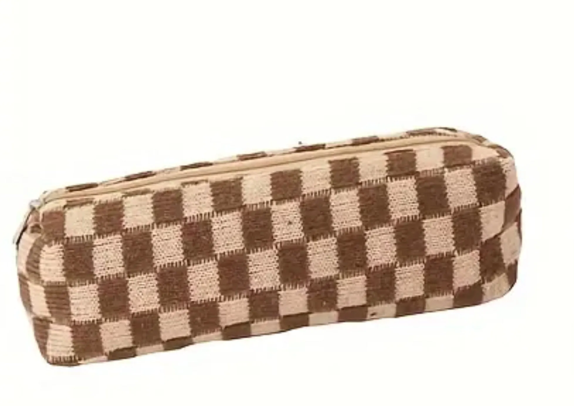 Makeup bags Checkered Brown ~ small