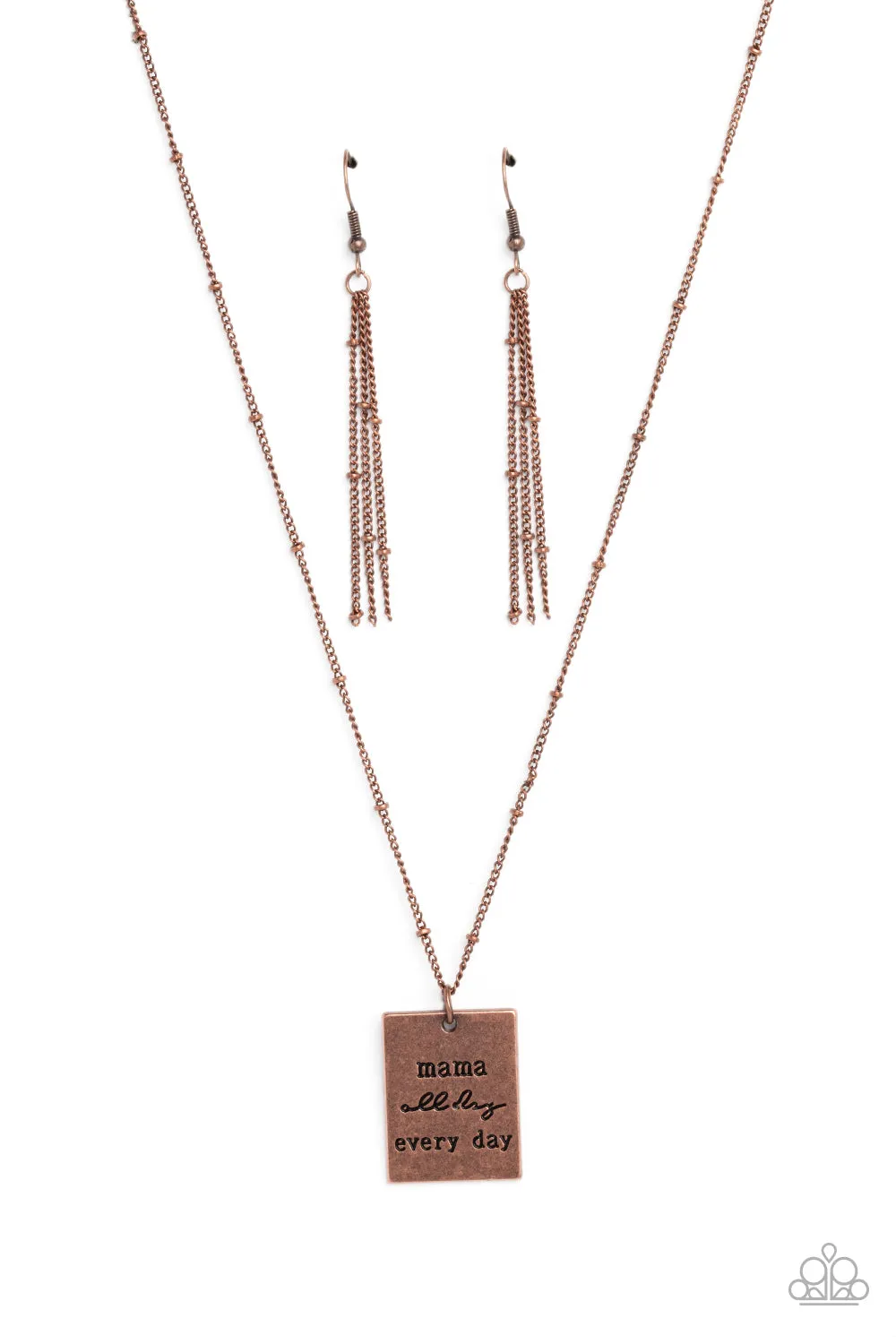 Mama MVP - Copper Necklace - Paparazzi Accessories