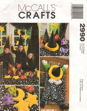McCall's 2990 WIZARD PARTY Decorations Cape Hats Out Of Print Sewing Pattern UNCUT Factory Folded