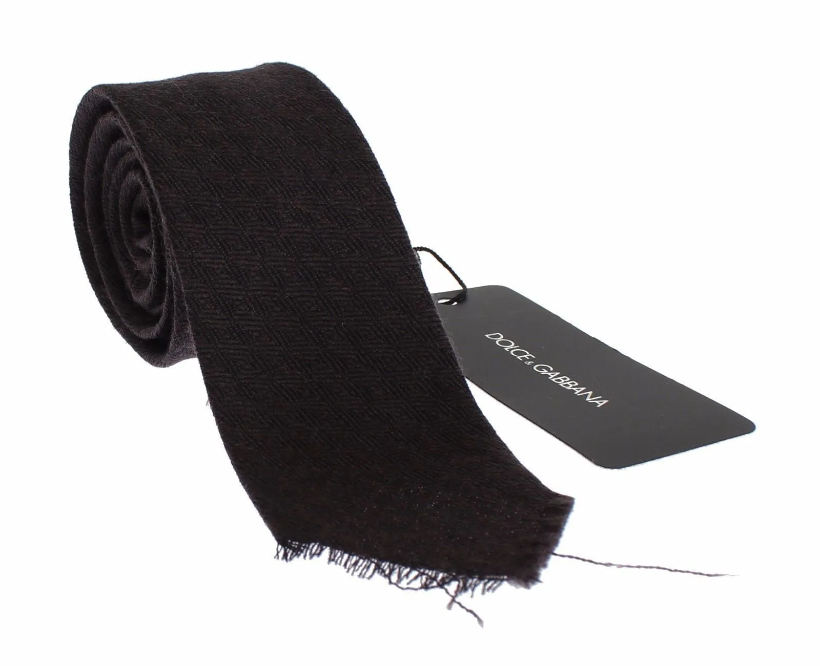 Men Brown Wool Skinny Neck Tie