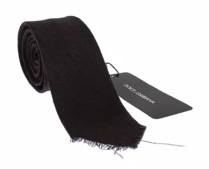 Men Brown Wool Skinny Neck Tie