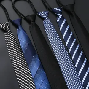 Men's Business Dress Zipper Neck Tie | Elegant Gentleman Shirt Tie