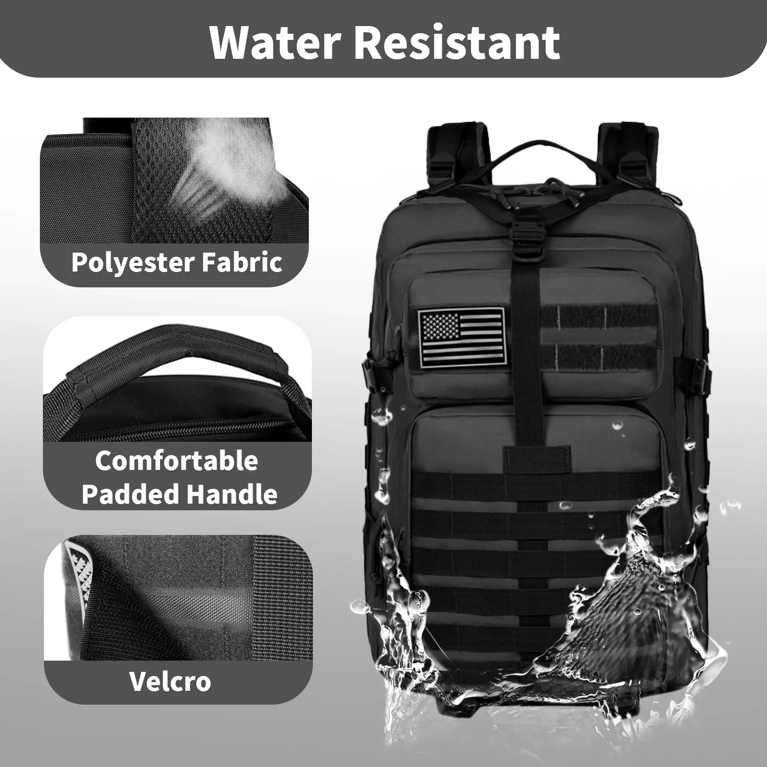 Military Tactical Backpack For Men Waterproof Army Assault Daypack 3Day Bug Out Bag Hiking Climbing Rucksack Carry On Travel Bag