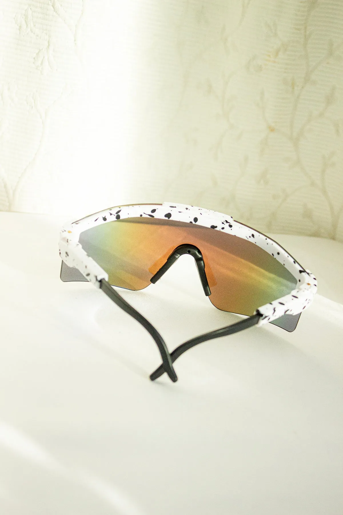 Mirrored Oversize Ski Style Visor Sunglasses