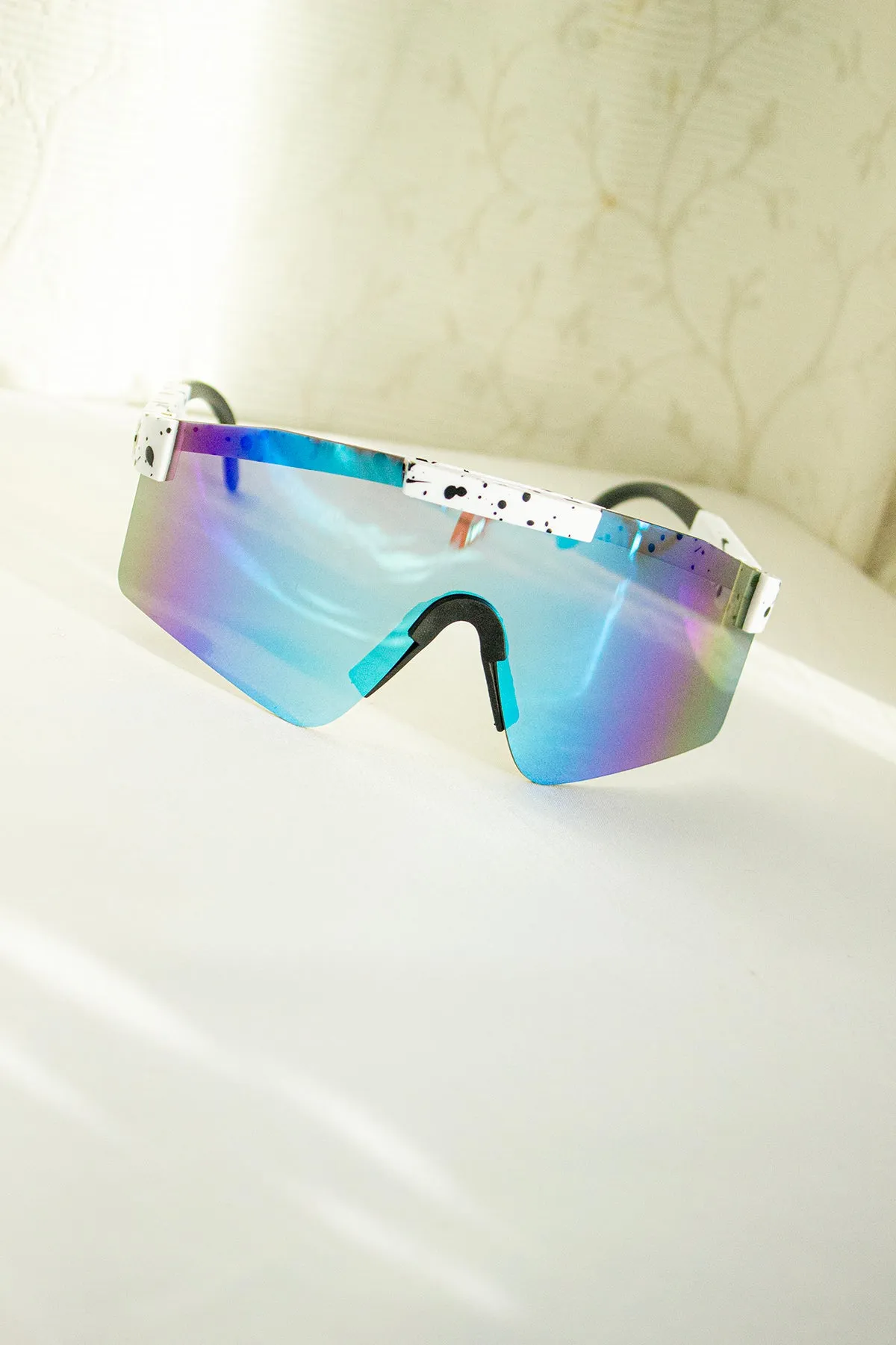 Mirrored Oversize Ski Style Visor Sunglasses