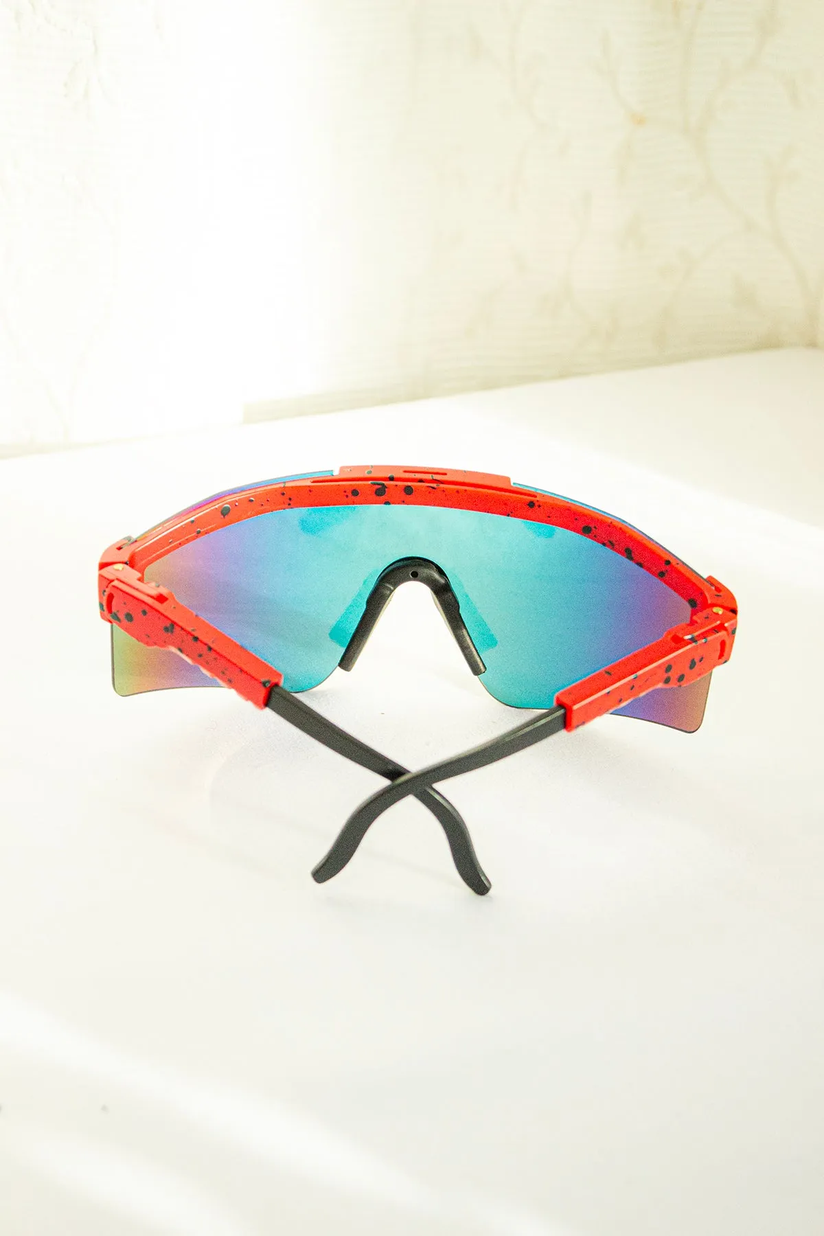 Mirrored Oversize Ski Style Visor Sunglasses