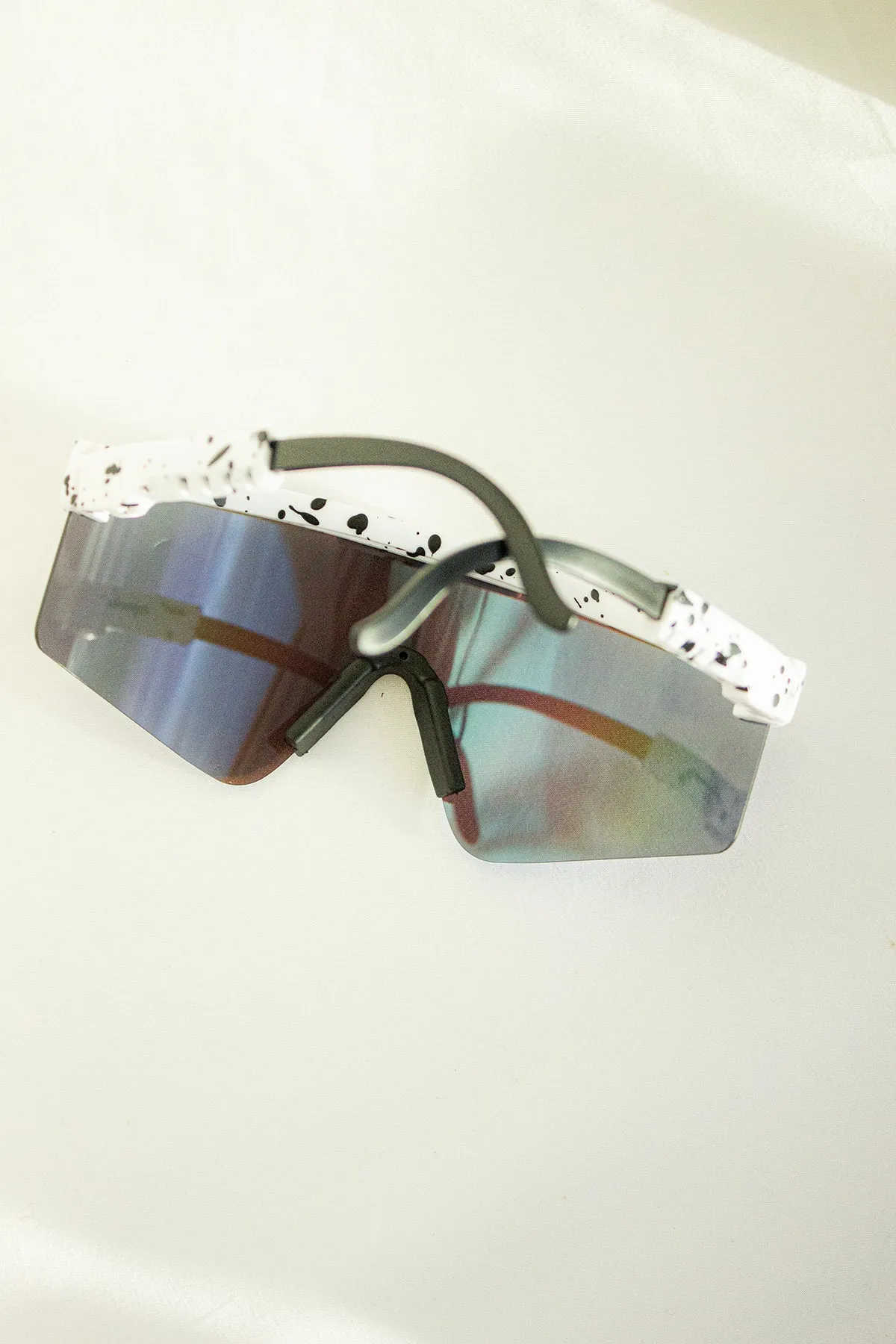 Mirrored Oversize Ski Style Visor Sunglasses