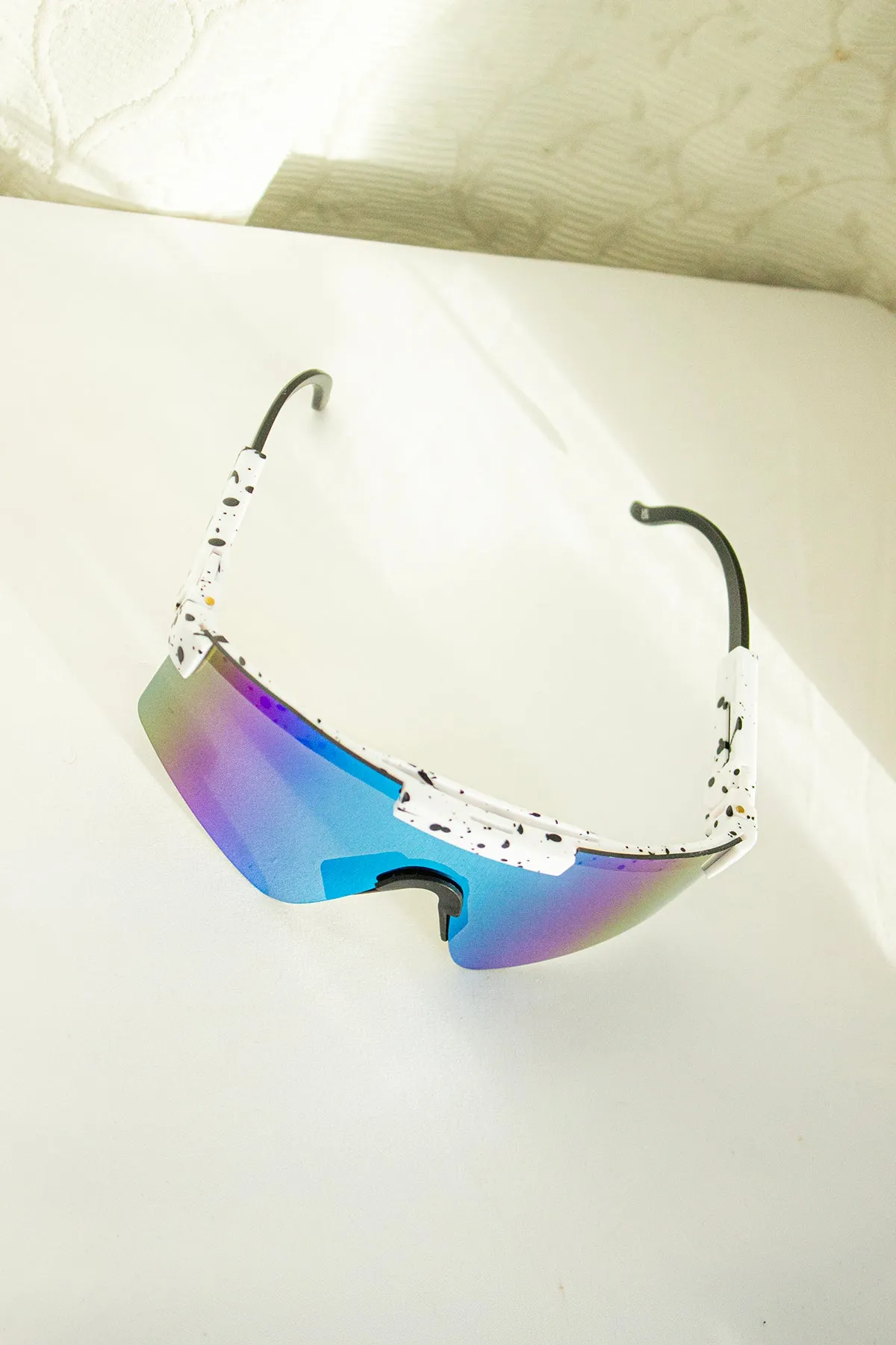 Mirrored Oversize Ski Style Visor Sunglasses
