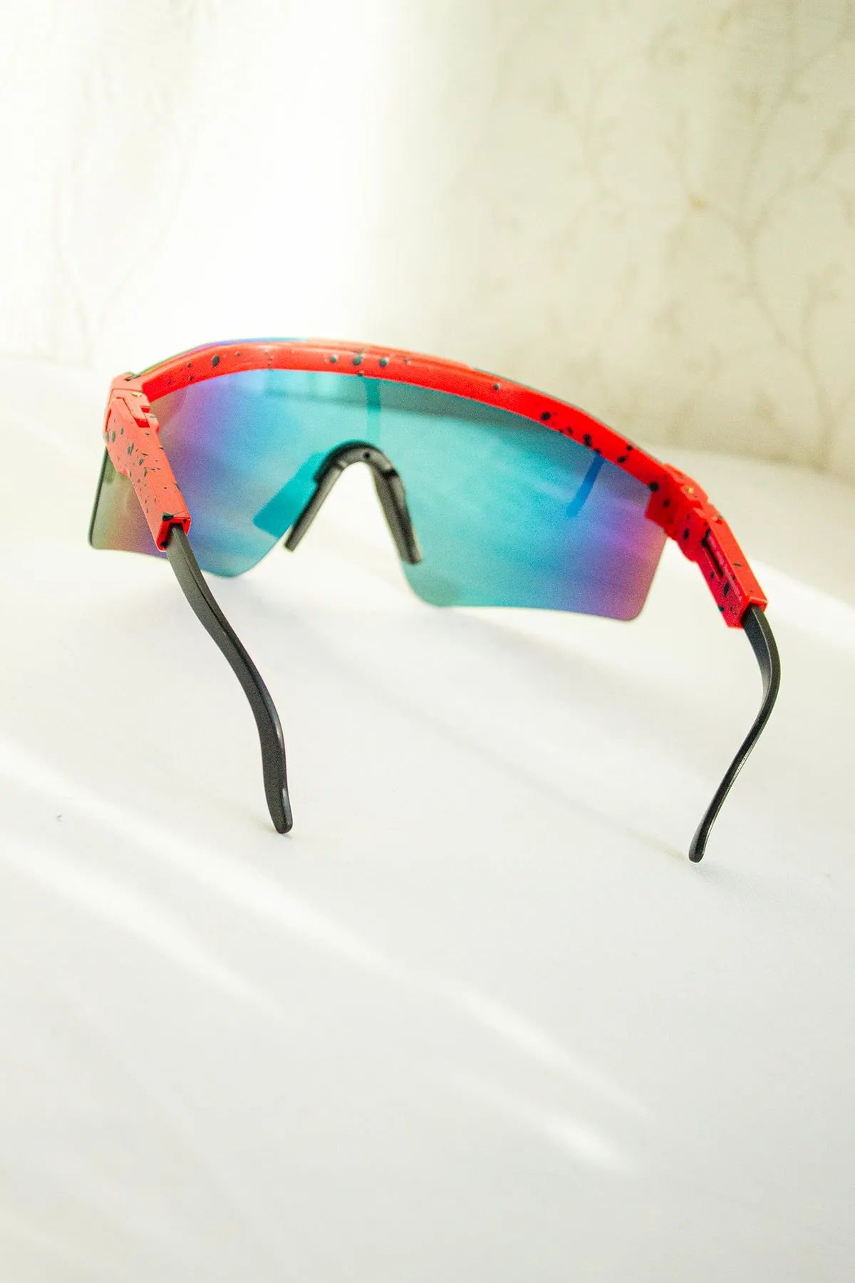 Mirrored Oversize Ski Style Visor Sunglasses