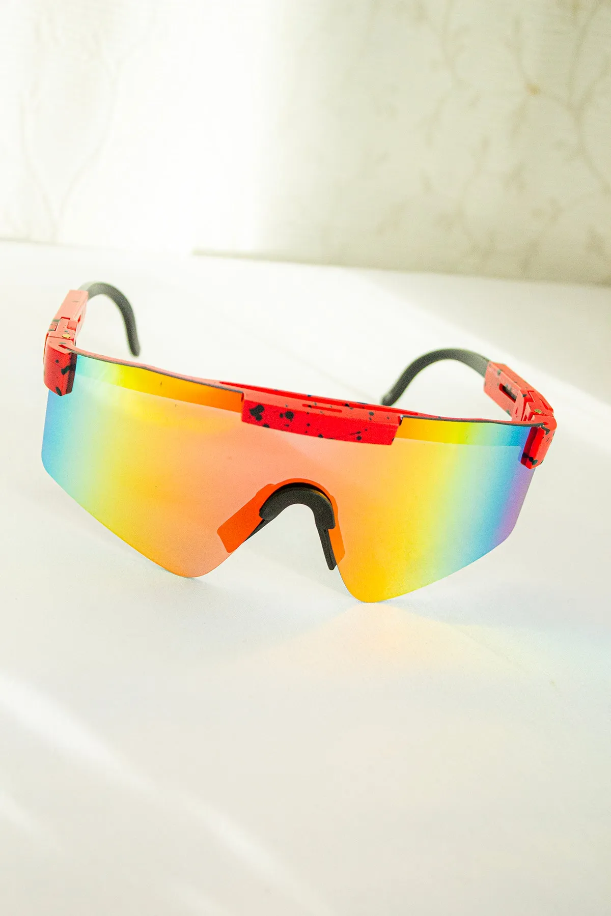 Mirrored Oversize Ski Style Visor Sunglasses