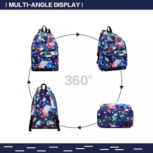 Miss Lulu Large Backpack Universe - Navy