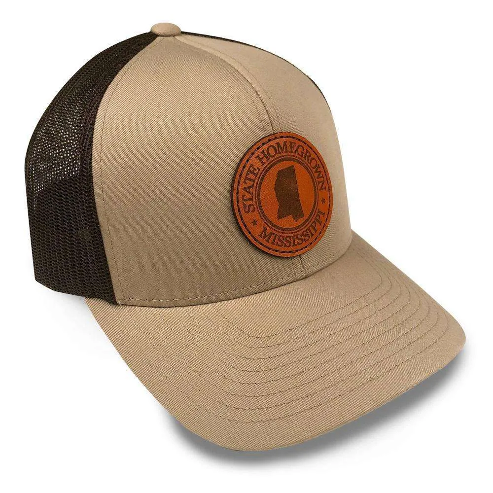 Mississippi Pride Leather Patch Trucker Hat
