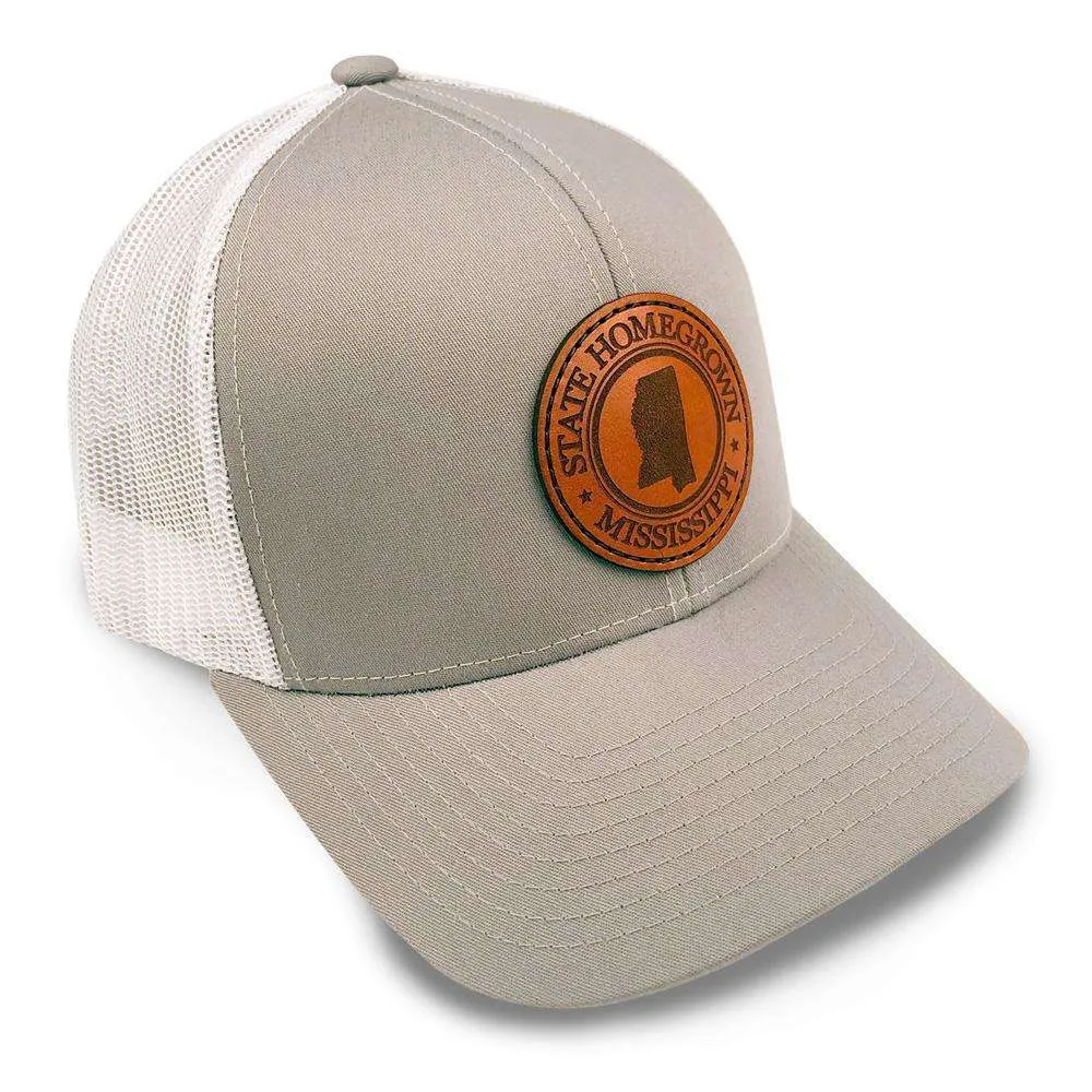 Mississippi Pride Leather Patch Trucker Hat