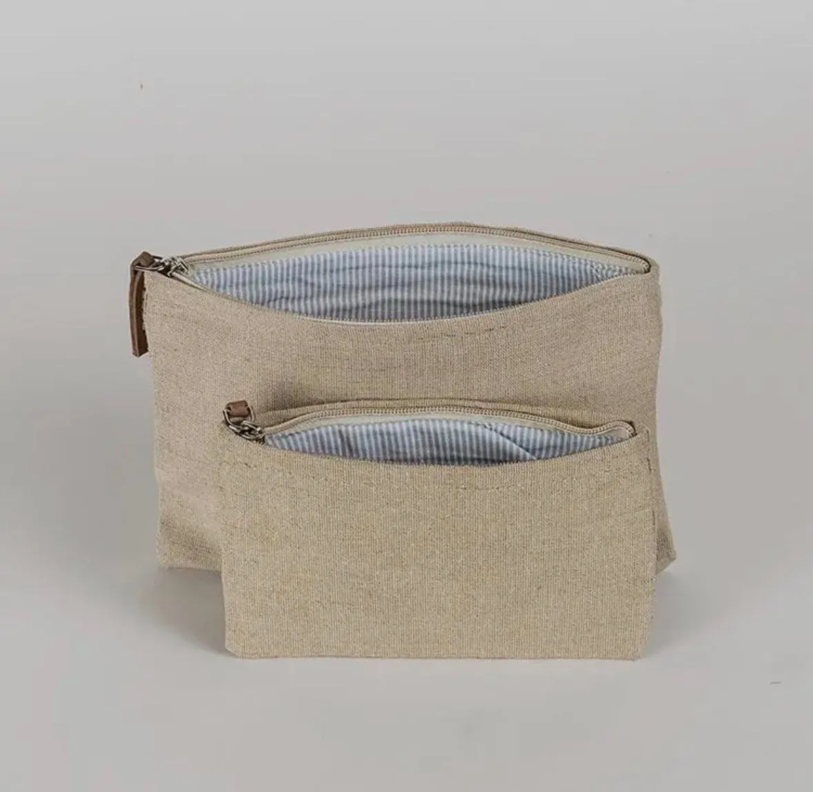 Modern Jute Zippered Pouch
