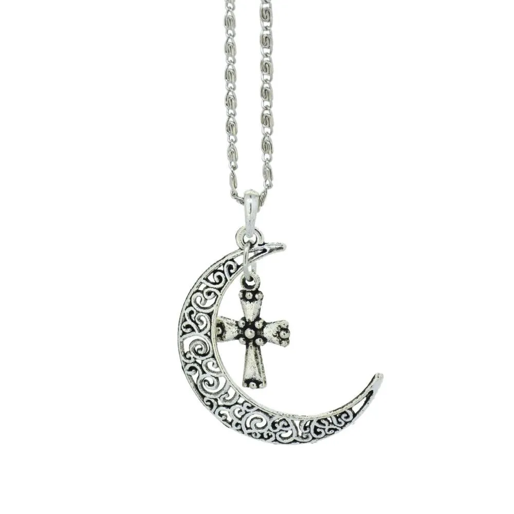 Moon Pendant Necklace Fashion Jewelry vintage Chain Necklace Women Accessories Christmas Gift