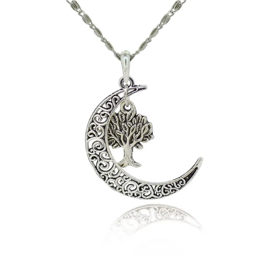 Moon Pendant Necklace Fashion Jewelry vintage Chain Necklace Women Accessories Christmas Gift