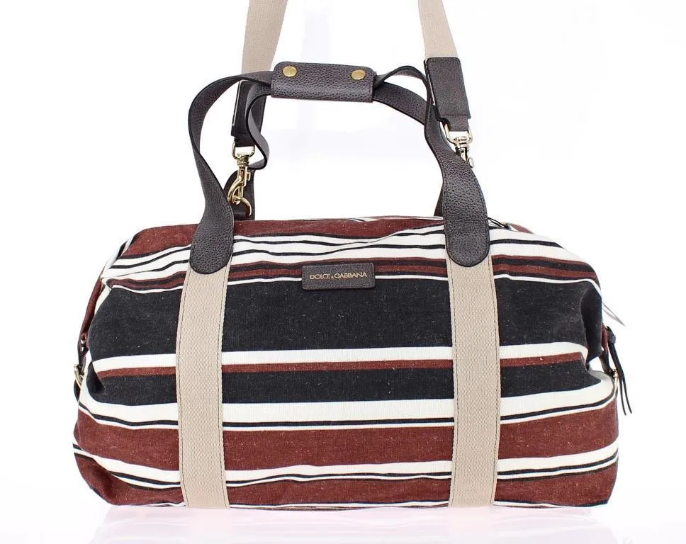 Multicolor striped travel bag