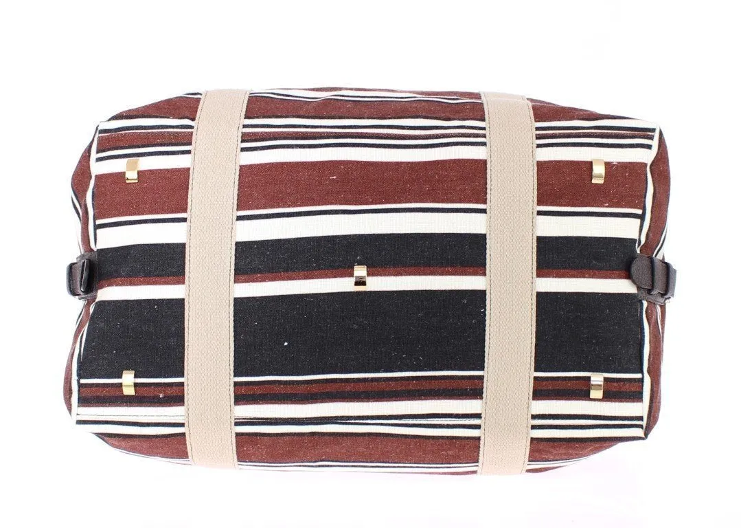 Multicolor striped travel bag