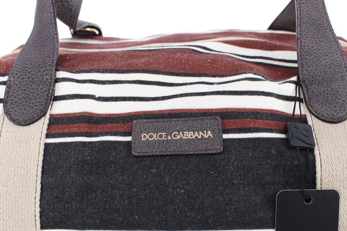 Multicolor striped travel bag