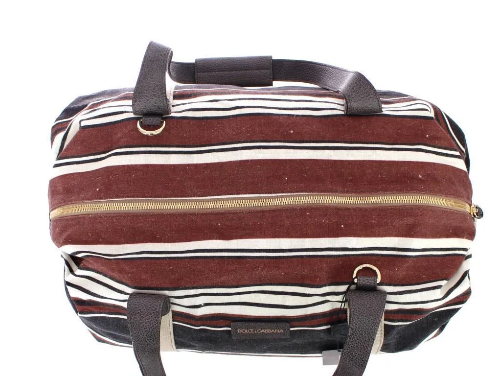 Multicolor striped travel bag