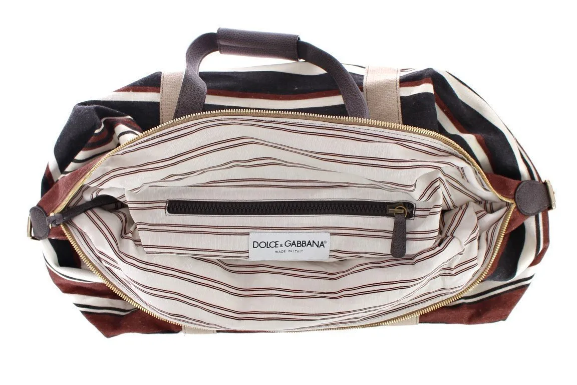 Multicolor striped travel bag