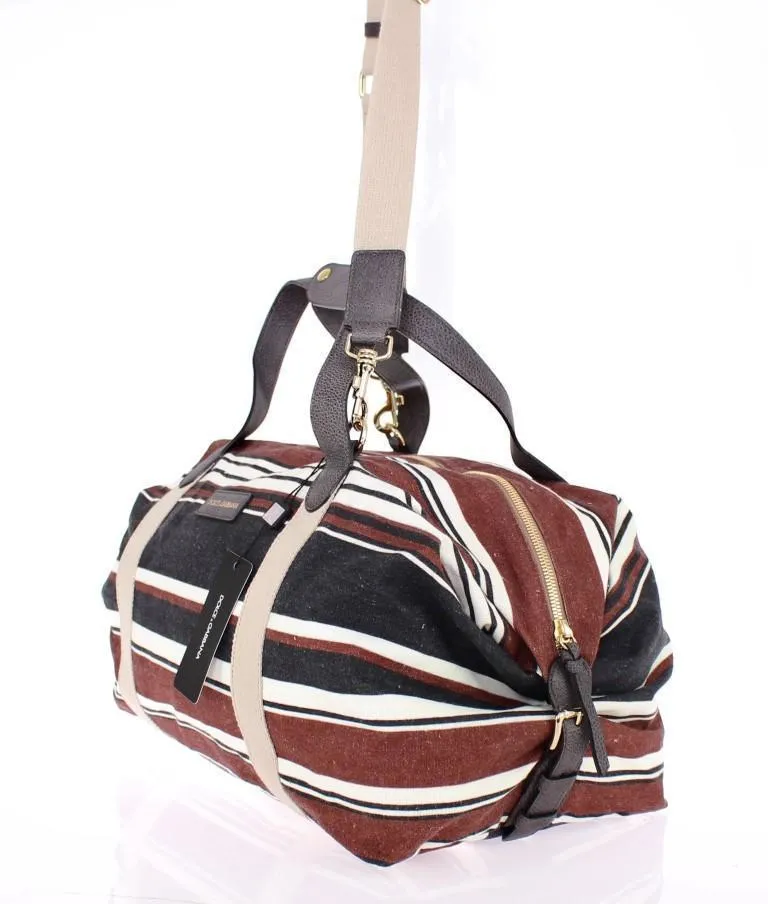 Multicolor striped travel bag
