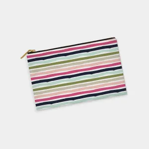 Multicolor Watercolor Stripe Personalized Zipper Pouch