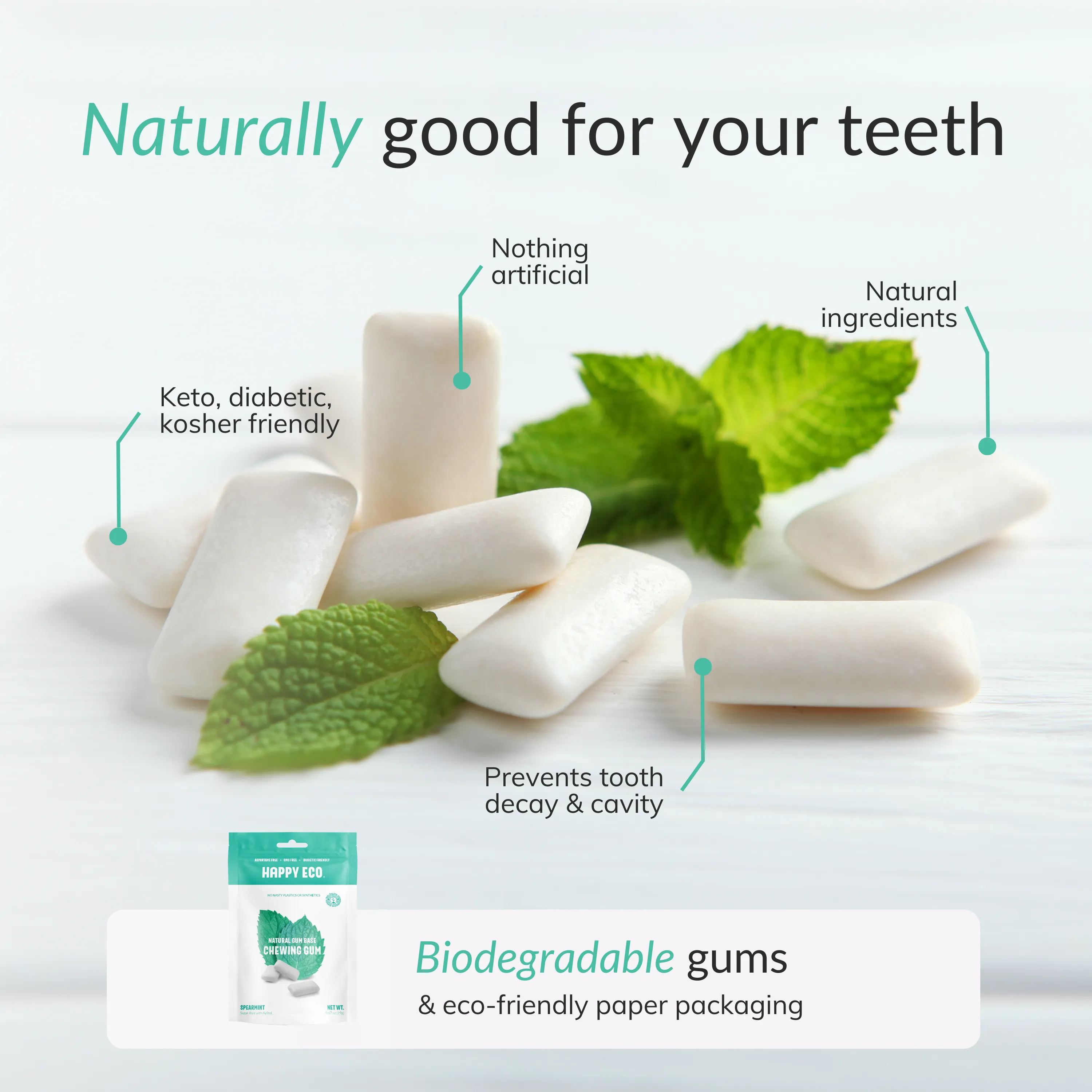 Natural Chewing Gum - Assorted Mint (84pcs)