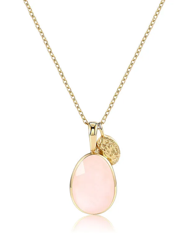 Natural Pink Crystal Necklace