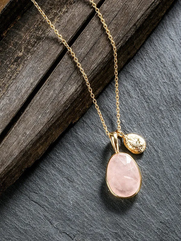Natural Pink Crystal Necklace