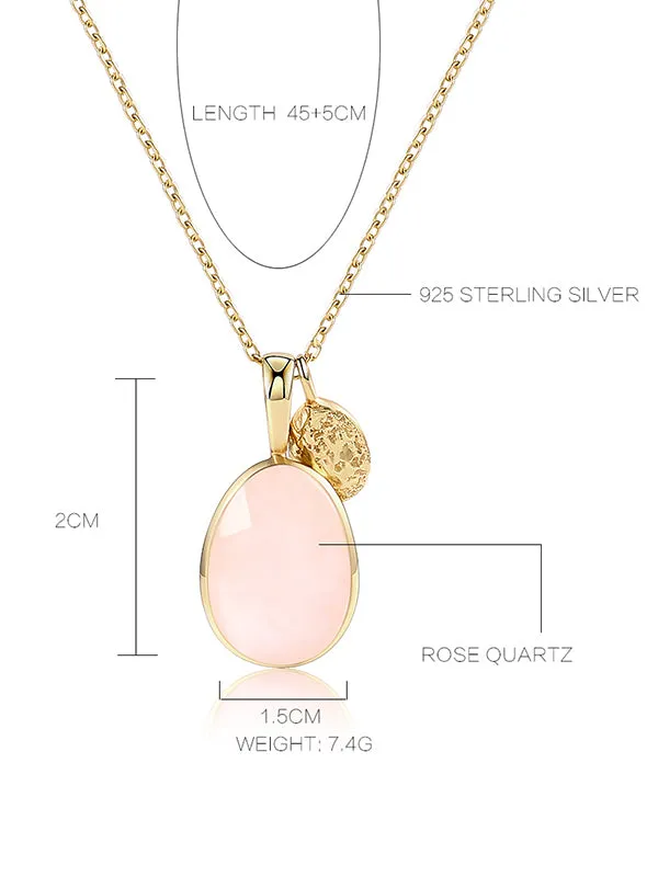 Natural Pink Crystal Necklace