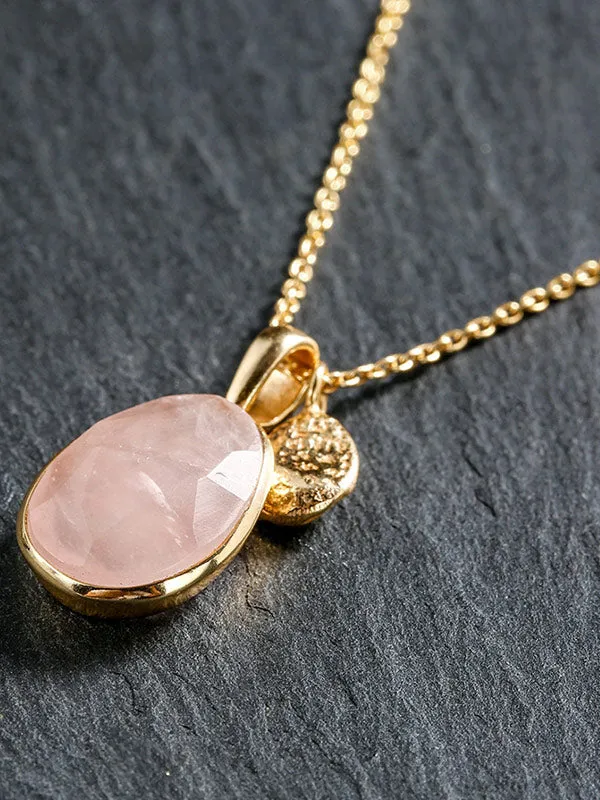 Natural Pink Crystal Necklace