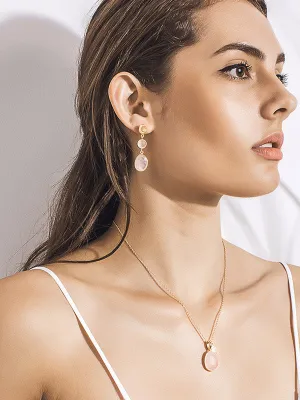 Natural Pink Crystal Necklace