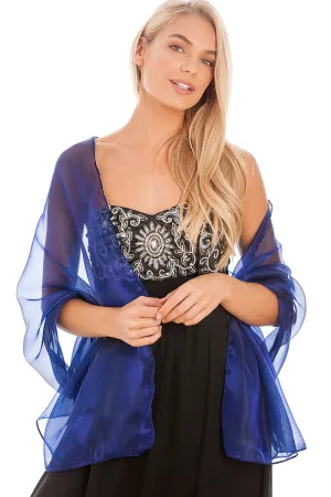 Navy Silky Wedding Shawl