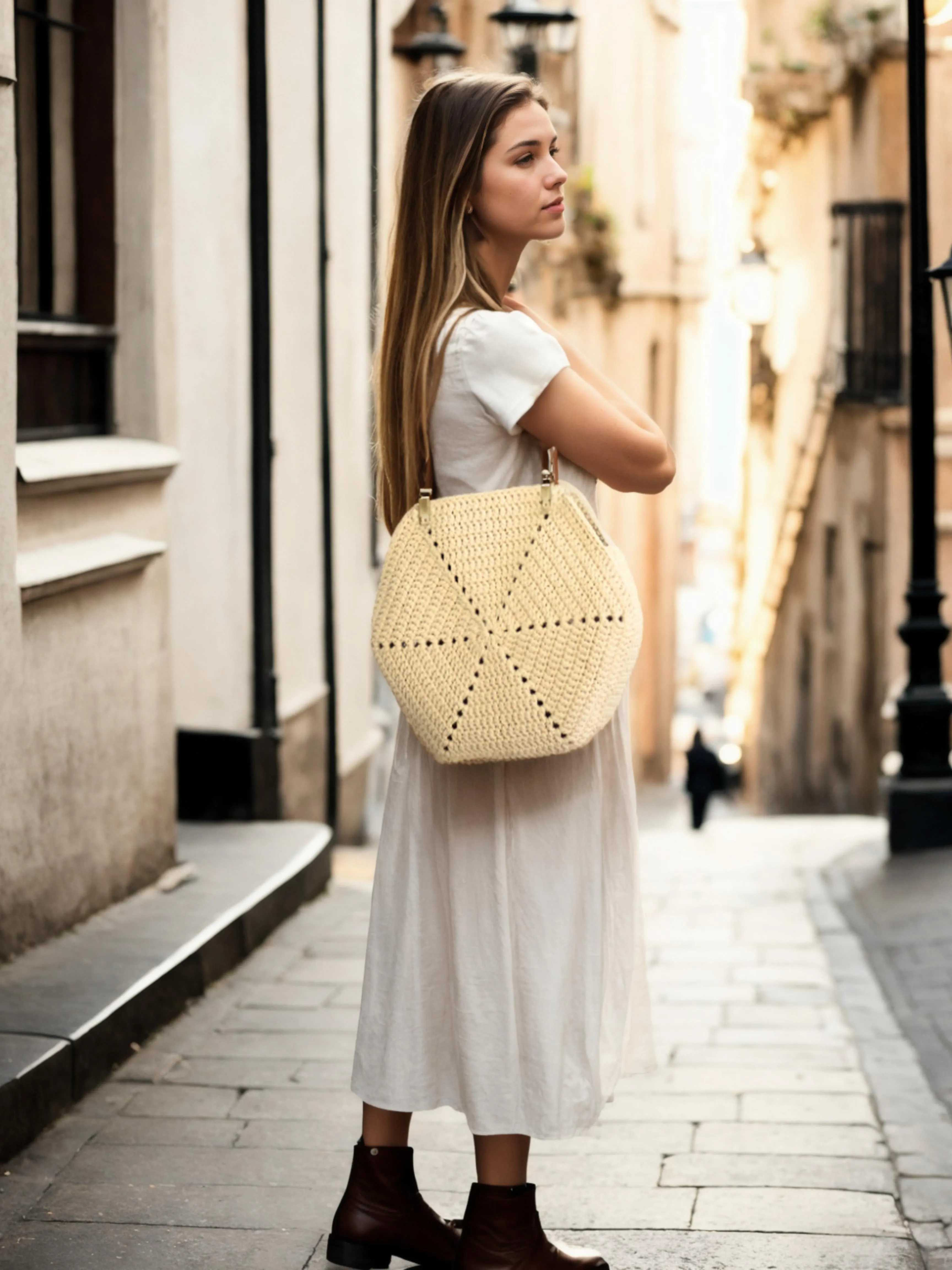 Neutral Textured Tote Bag