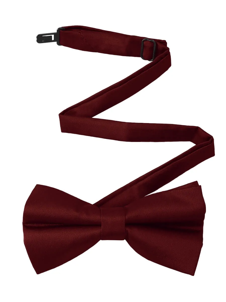 NZ Bridal Burgundy Satin Bow Tie Men Wedding Accessories