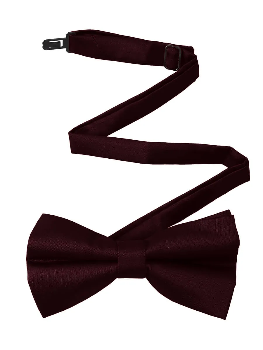NZ Bridal Cabernet Satin Bow Tie Men Wedding Accessories