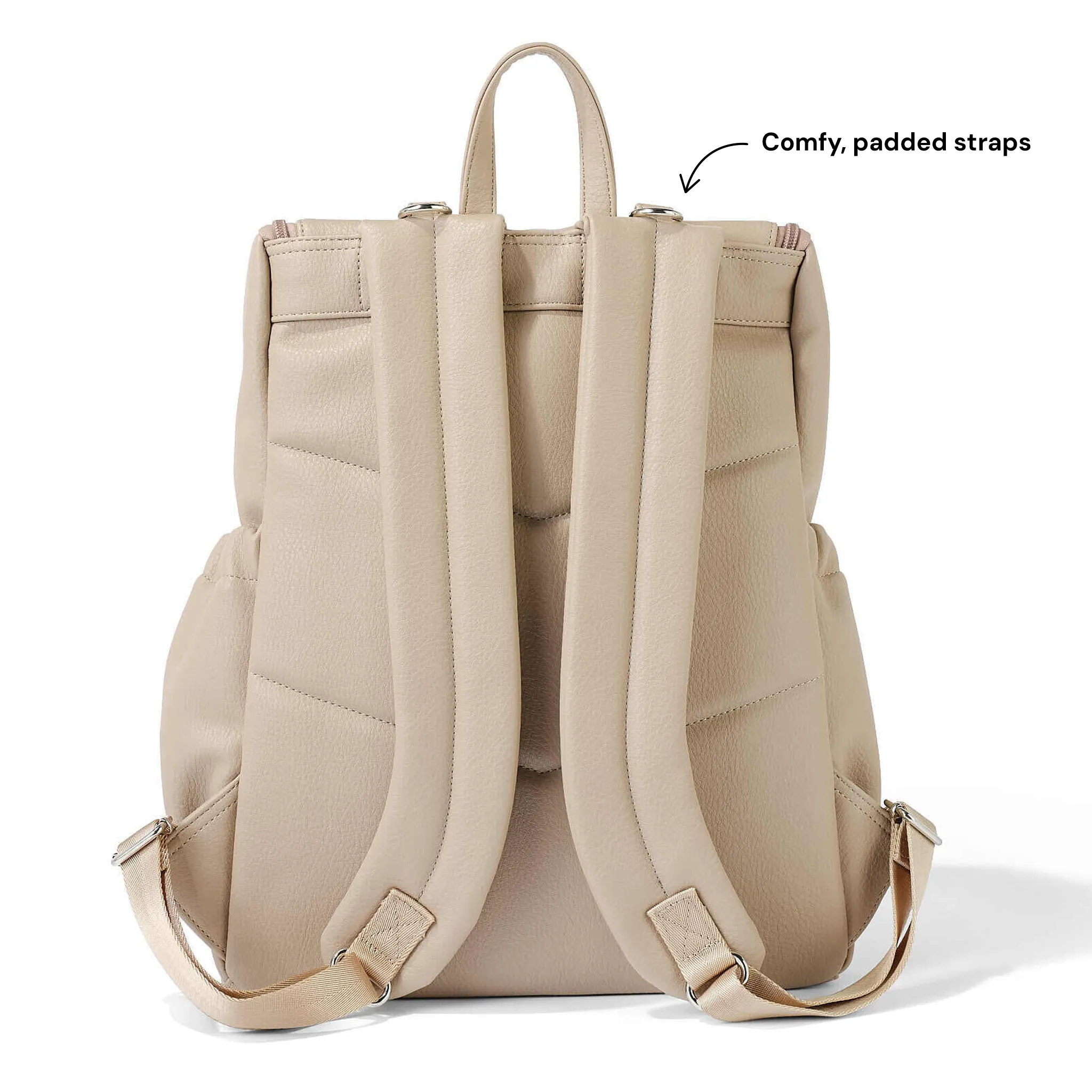 OiOi - Signature Nappy Backpack - Oat Dimple Vegan Leather Mothers Day