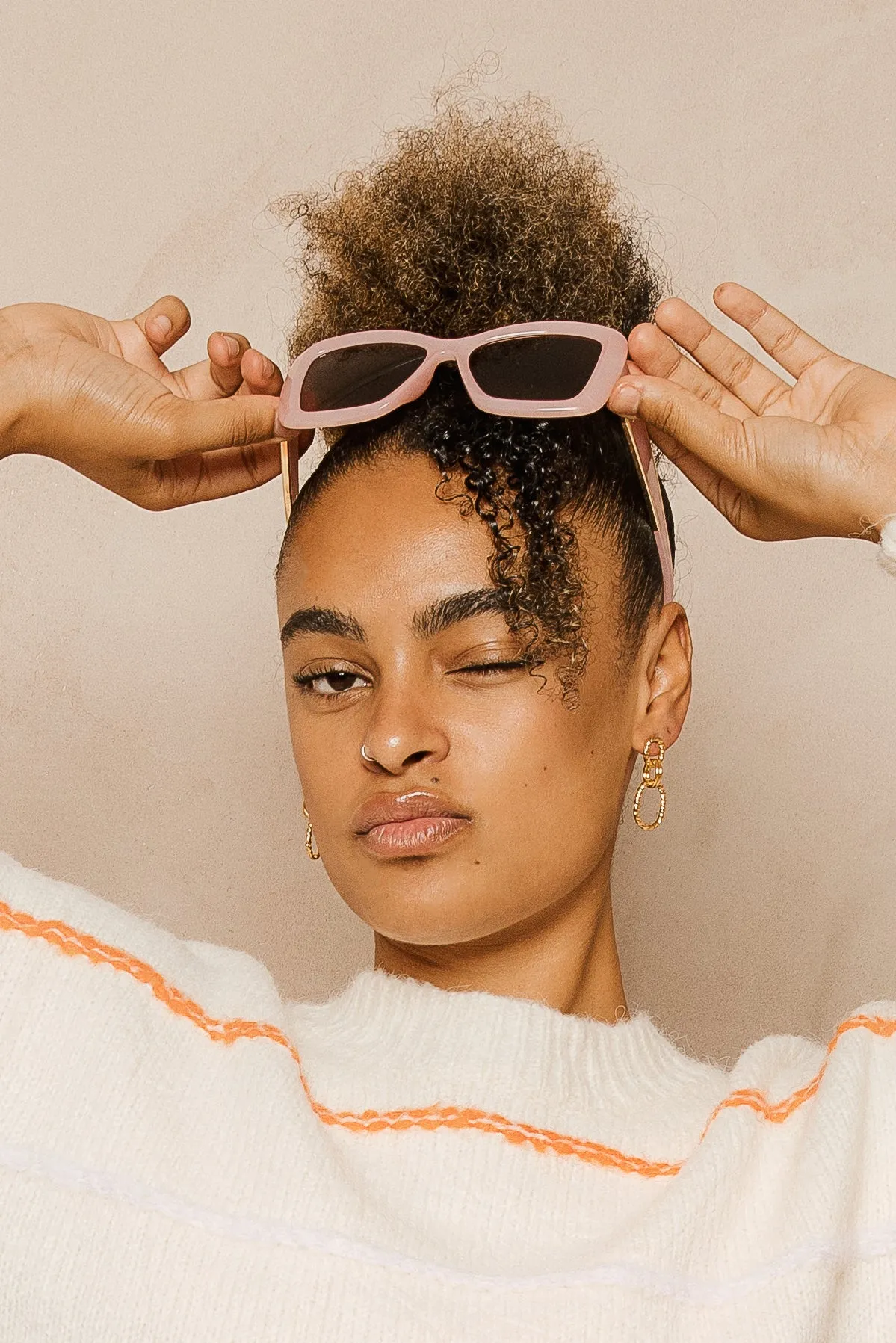 Oversized Chunky Cat Eye Angular Sunglasses