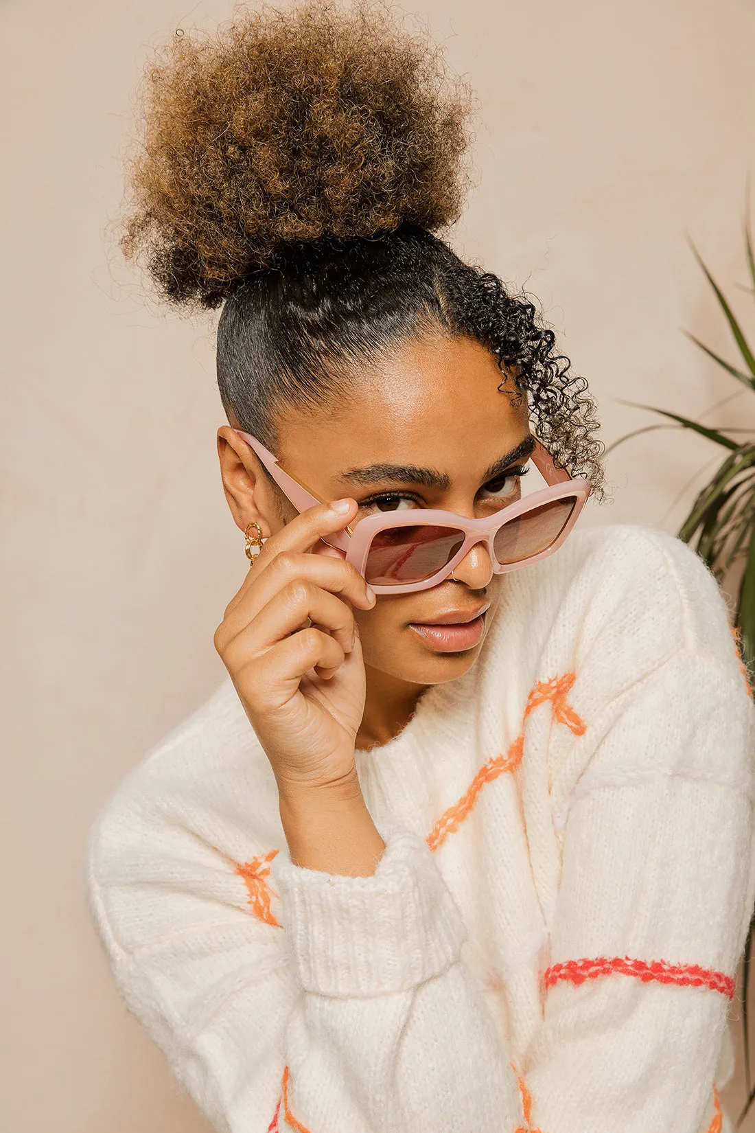 Oversized Chunky Cat Eye Angular Sunglasses
