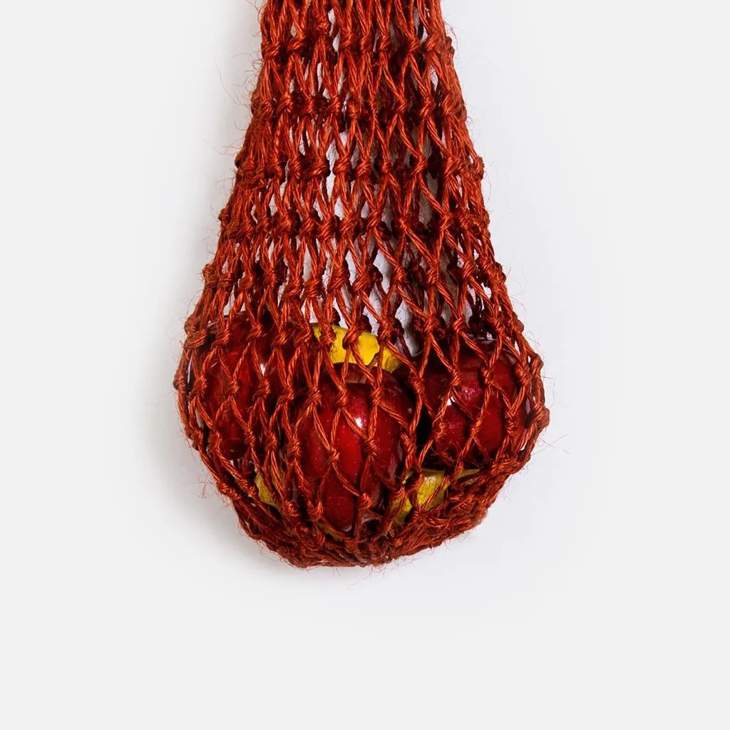 Oversized Fique Net Bag - Burgundy